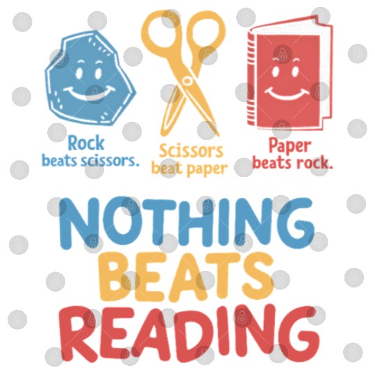 Nothing Beats Reading Funnny Rock Paper Scissors  Digital Files