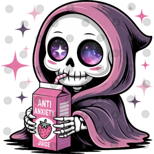 Cosmic Skeleton Drinking Strawberry Juice Digital Files