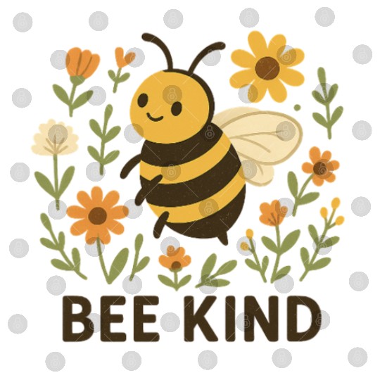 Whimsical Bee with Floral Accents Digital Files