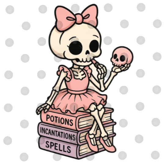 Cherry Blossom Skeleton with Potion Books Digital Files