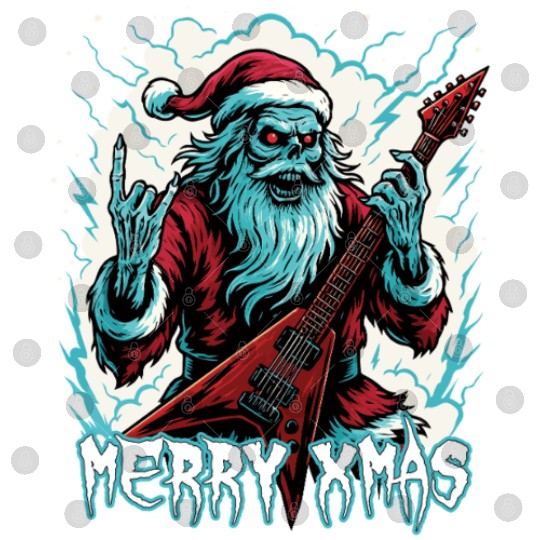Heavy Metal Santa Guitar Christmas Digital Files