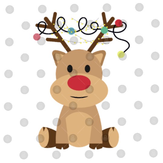 Festive Reindeer with String Lights Digital Files