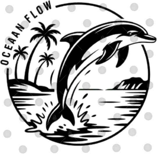 Dolphin Splash Ocean Scene Digital Files