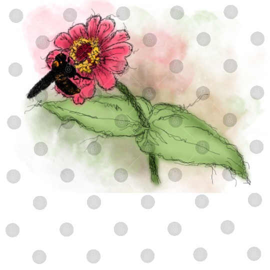 Wildflower and Bumblebee Illustration Digital Files