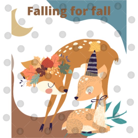 Autumn Deer Falling for Fall Digital Files