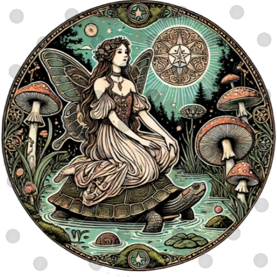 Enchanted Forest Fairy on Turtle Digital Files