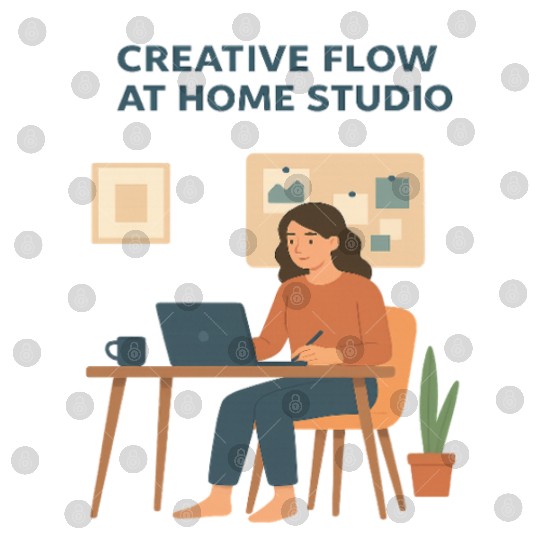 Creative Flow Home Studio Illustration Digital Files