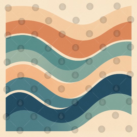 Serene Ocean Wave Abstract Design Digital Files
