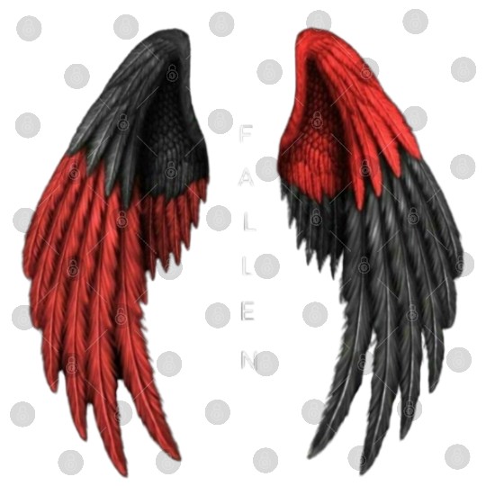 Red and Black Angel Wings Illustration Digital Files