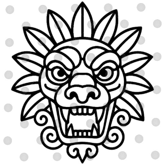 Aztec Mythology Serpent Head Art Digital Files