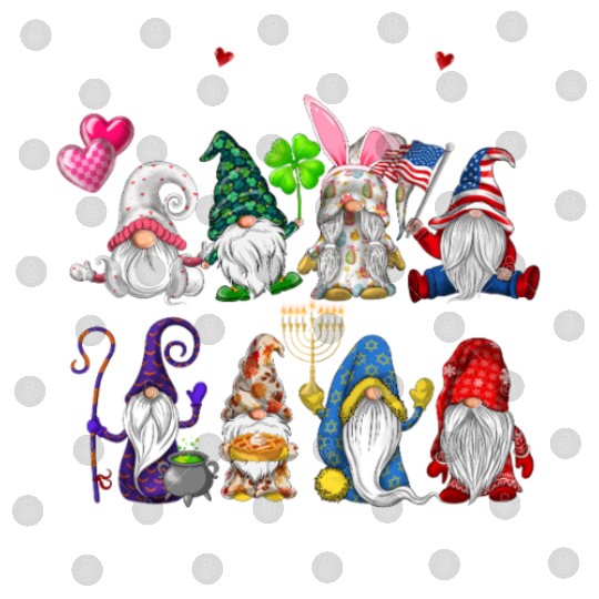Happy Everything Gnomes Every Seasons All Year Digital Files
