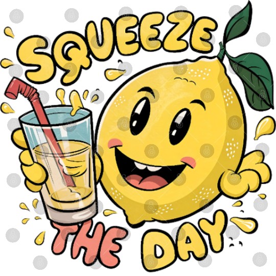 Squeeze The Day Lemon Cartoon Digital Files