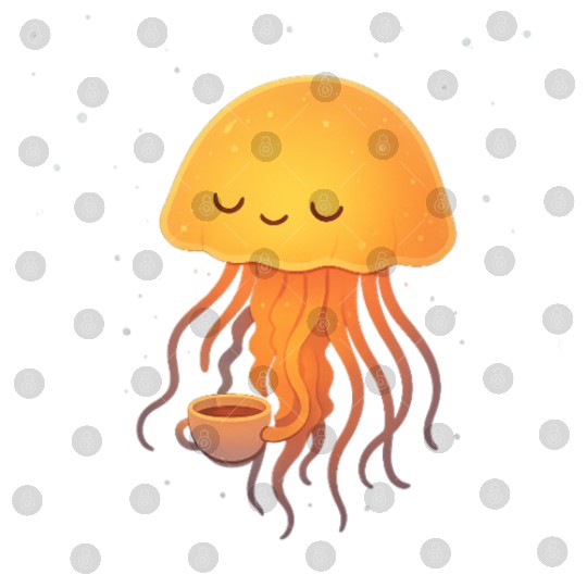 Whimsical Jellyfish Coffee Embrace Digital Files