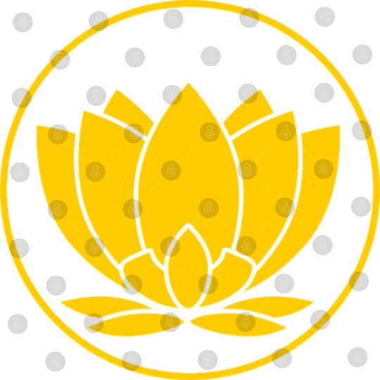 Minimalist Lotus Emblem Design Yellow Digital Files