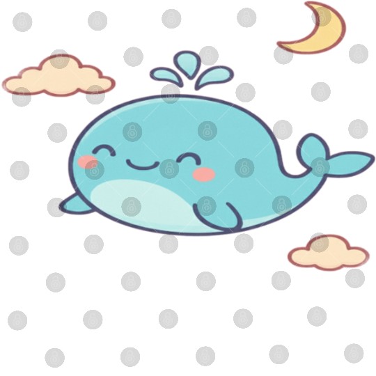 Playful Blue Whale Cartoon Design Digital Files