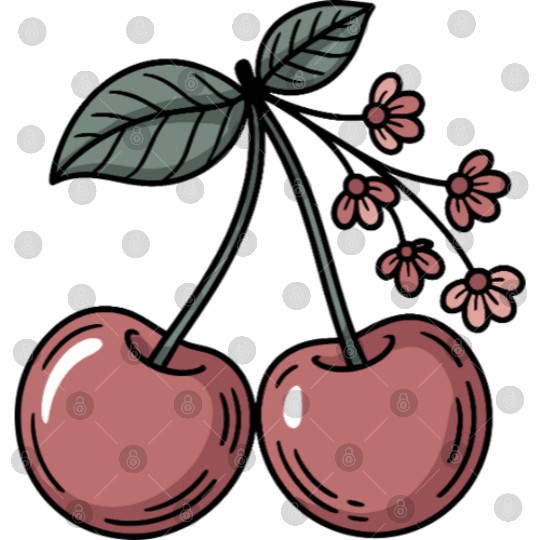 Cherry Boho Blossoms and Berries Delight for Digital Files