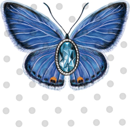 March Eastern Tailed Blue Butterfly Gemstone Art Digital Files