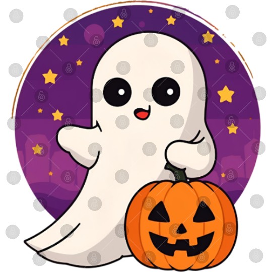 “Cute Halloween Ghost with Candy Bag Digital Files”