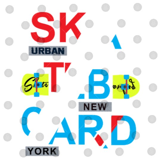 Urban Skateboard Typography New York Digital Files