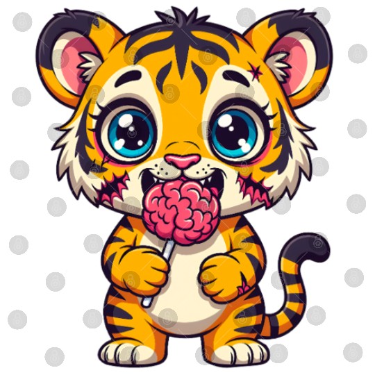 Cute Zombie Tiger Cub Digital Files