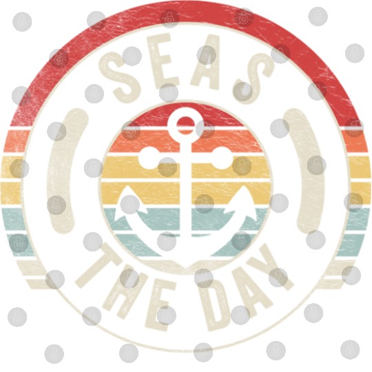 Seas Day Teal Nautical Anchor Funny Cruise Retro Digital Files