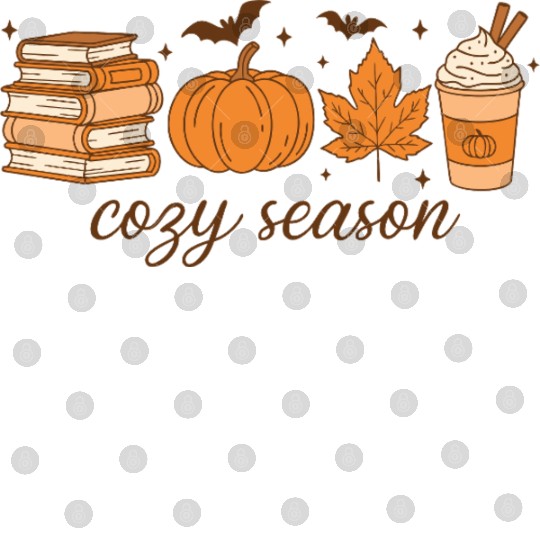 Cozy Season Pumpkin Latte Halloween Books & Leaves Digital Files