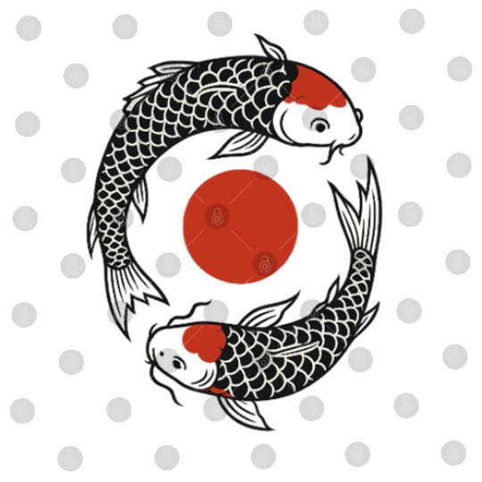 Koi Fish Yin Yang Symbol Digital Files