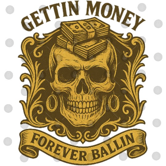 Skull with Money and Wealth Theme Digital Files