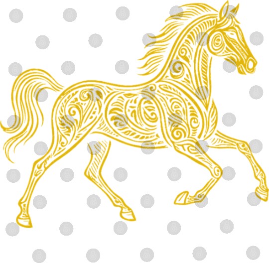Ornate Gold Celtic Horse Design Digital Files