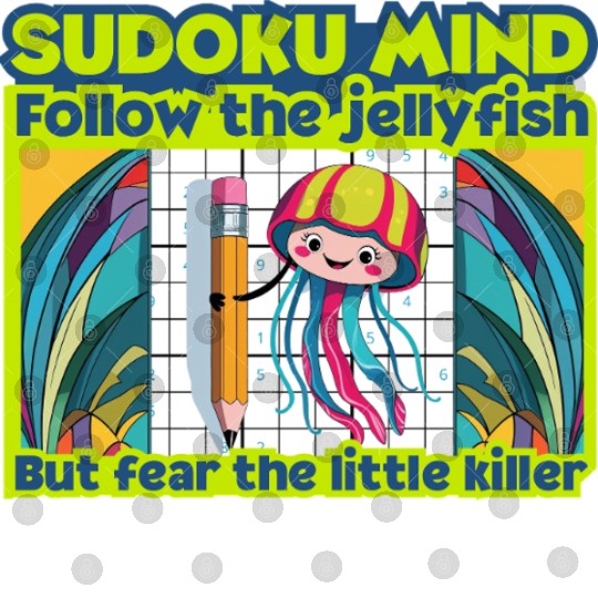 Sudoku Mind – 9x9 Number Puzzle Lover Jellyfish Digital Files