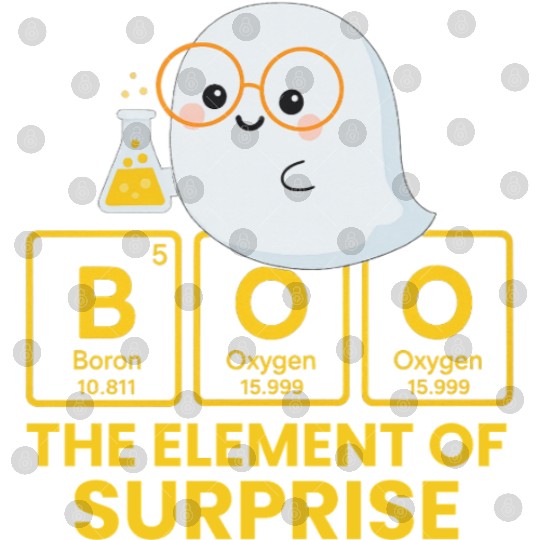 Funny Cute Chemistry Ghost with Periodic Table Digital Files