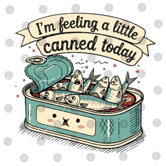 Whimsical Canned Fish Humor Design Digital Files