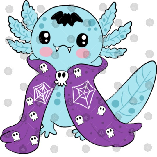 Cute Blue Vampire Axolotl Digital Files