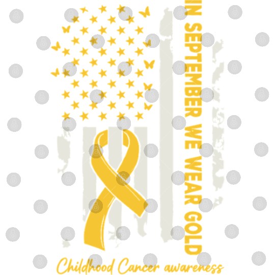 In September We Wear Gold Us Flag Childhood Cancer Digital Files