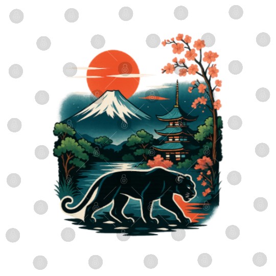 Serene Japanese Landscape with Mount Fuji Digital Files