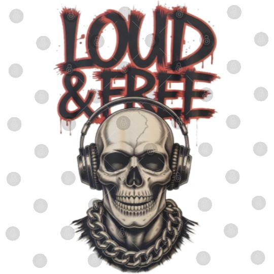 Urban Skull with Headphones and Graffiti Digital Files