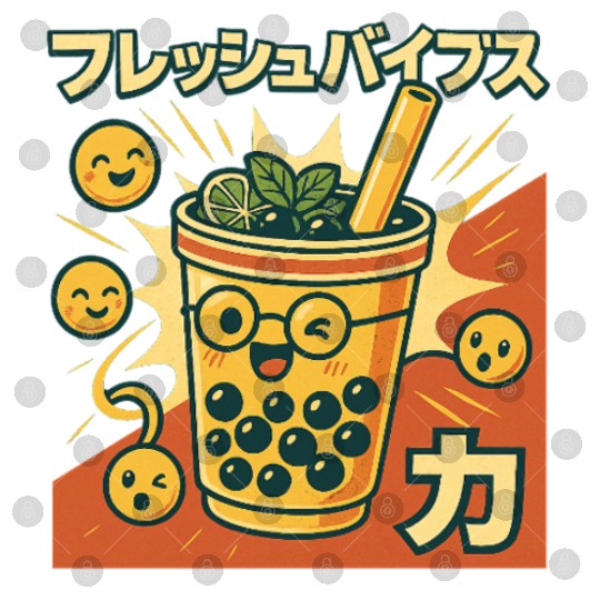 Playful Bubble Tea Illustration Digital Files