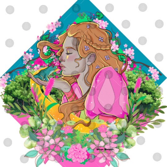 Princess holding frog Digital Files