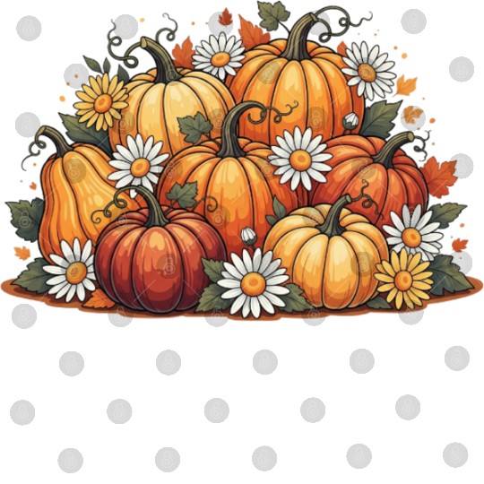 Autumn Pumpkin and Daisy Ensemble Digital Files