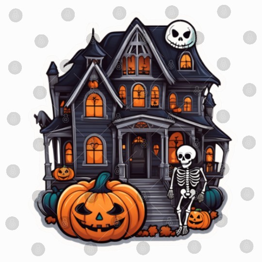 Haunted House Halloween Design Digital Files