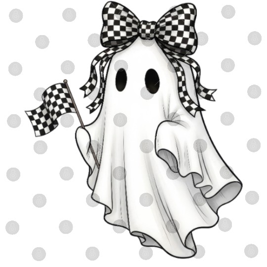 Ghost Boo Checkered Bow Race Day Racing Flag Racer Digital Files