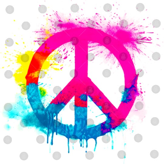 Peace sign neon colors groovy spray paint splatter Digital Files