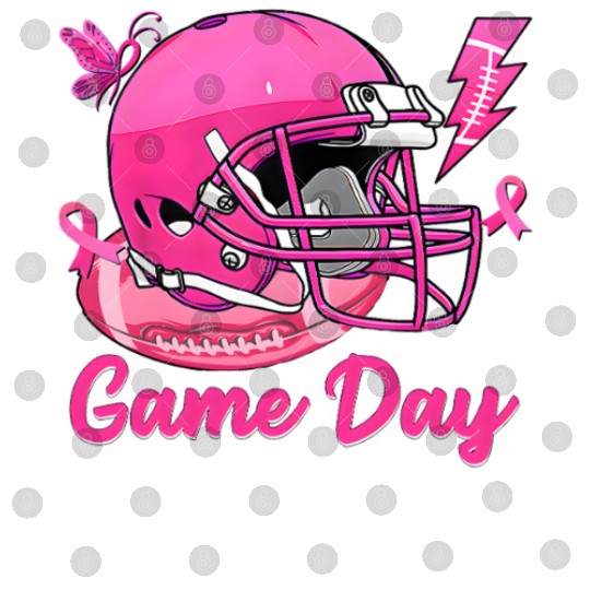 Game Day Pink American Football Tackle Breast Digital Files