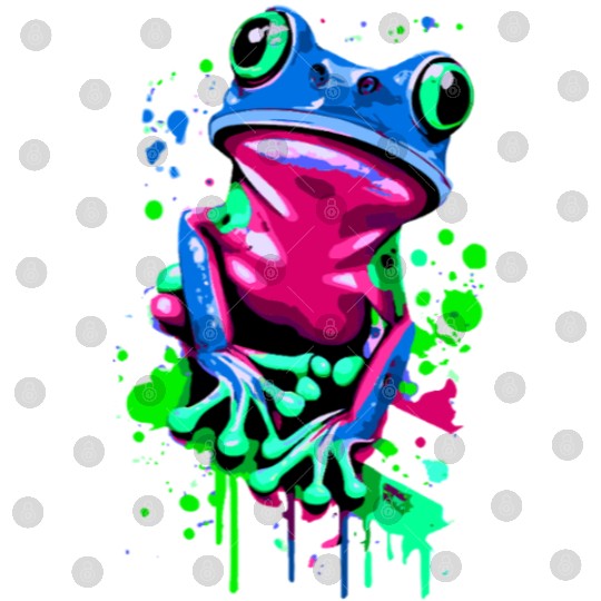 Neon Colorful Frog Art Digital Files
