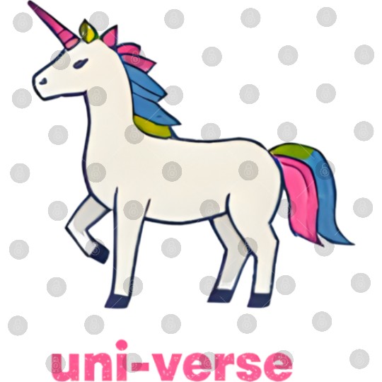 Colorful Cartoon Unicorn Illustration Digital Files