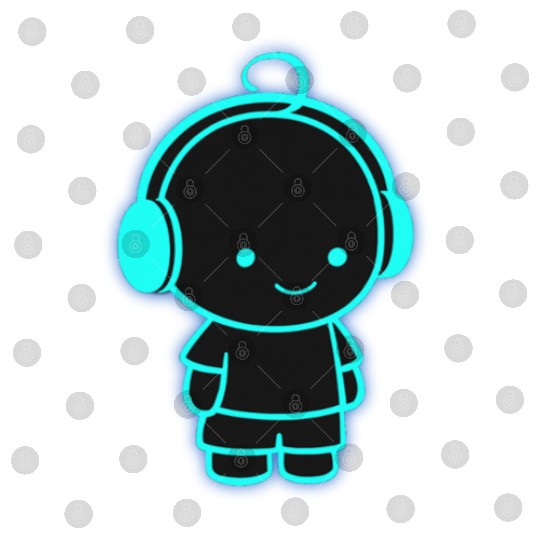 Neon Headphone Character Design Digital Files