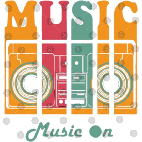 Colorful Retro Music Vinyl Design Digital Files