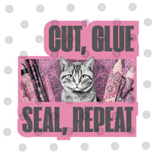 Decoupage Mantra Cut Glue Seal Repeat Cat Digital Files