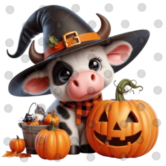 Cute Halloween Cow Digital Files