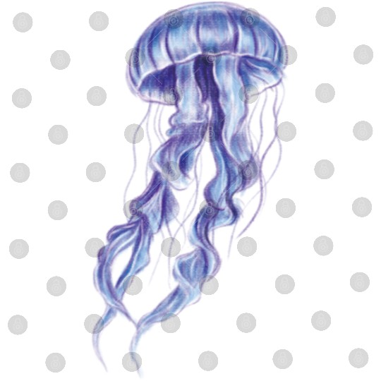 Bioluminescent Purple Jellyfish Illustration Digital Files